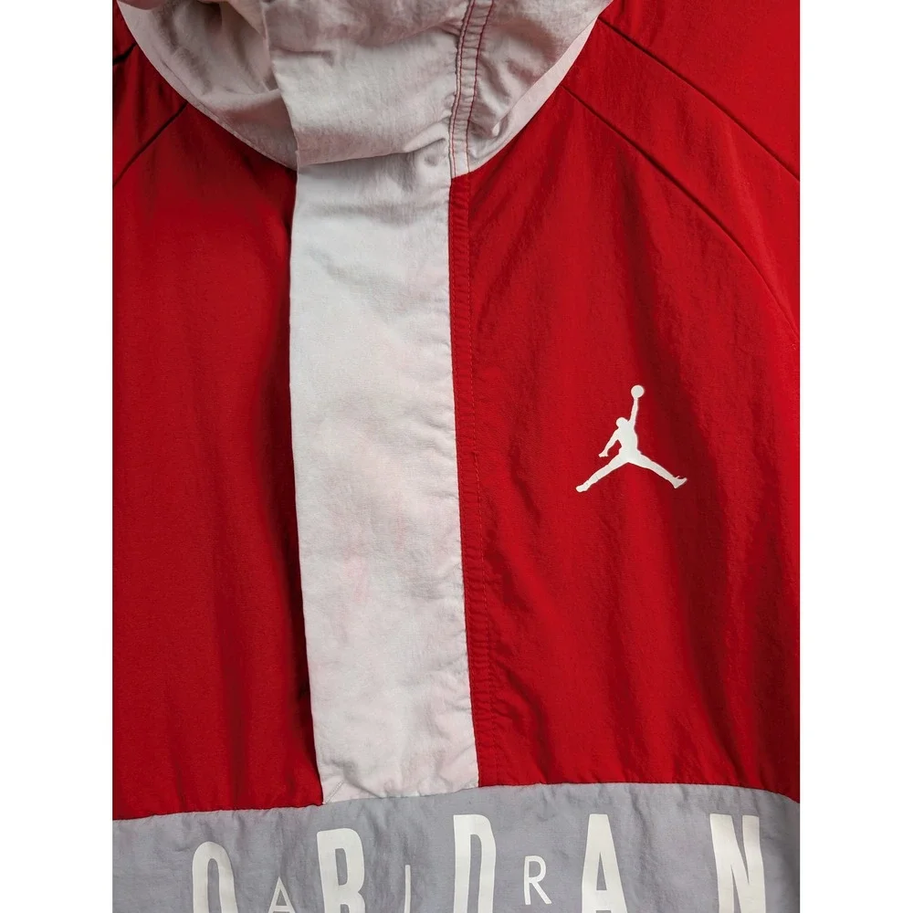 Jordan Mens Jumpman Air Anorak Windbreaker Jacket‎ Red White Black Large